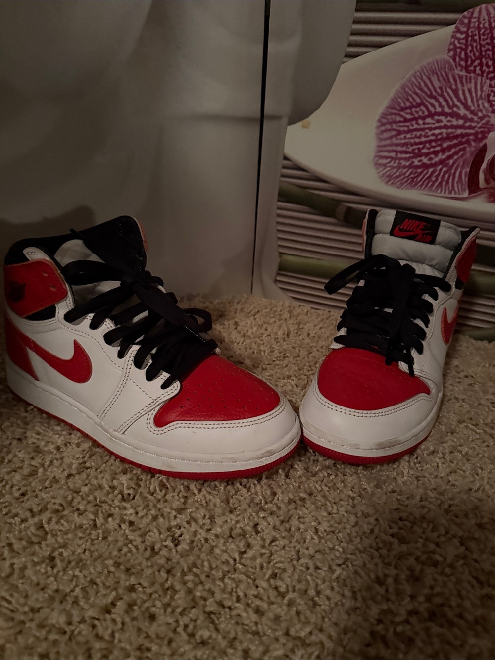 Jordan Kids White, Red & Black High-Top Sneakers